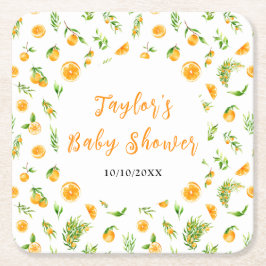Porta-copo De Papel Quadrado Oranges Citrus Baby Shower