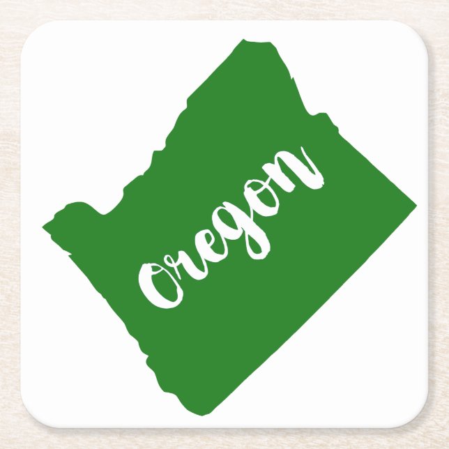 Porta-copo De Papel Quadrado Oregon State Green (Frente)