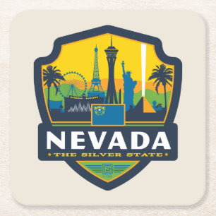 Porta-copo De Papel Quadrado Orgulho de Estado Nevada