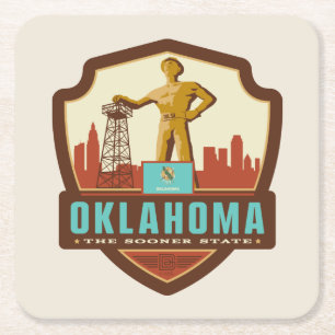 Porta-copo De Papel Quadrado Orgulho de Estado Oklahoma