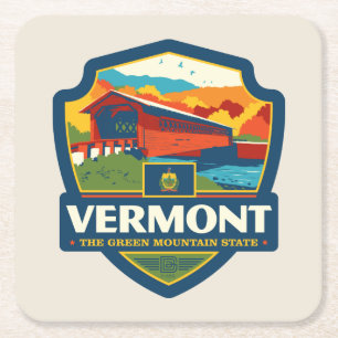 Porta-copo De Papel Quadrado Orgulho de Estado Vermont