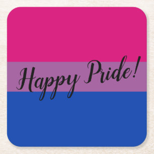 Porta-copo De Papel Quadrado Orgulho Feliz Bandeira Bissexual