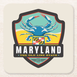 Porta-copo De Papel Quadrado Orgulho Maryland do estado