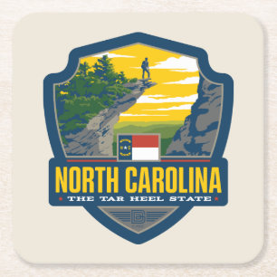 Porta-copo De Papel Quadrado Orgulho North Carolina do estado
