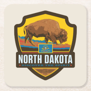 Porta-copo De Papel Quadrado Orgulho North Dakota do estado