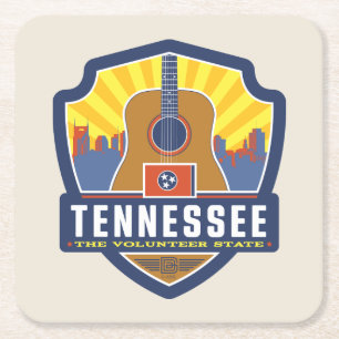 Porta-copo De Papel Quadrado Orgulho Tennessee do estado