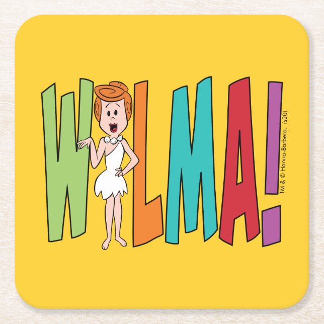 Porta-copo De Papel Quadrado Os Flintstones | WILMA! (Frente)