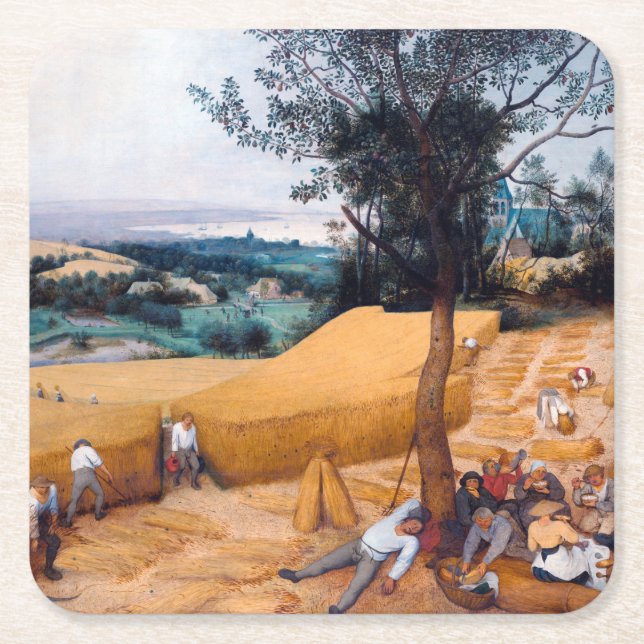 Porta-copo De Papel Quadrado Os Harvesters, Pieter Bruegel (Frente)