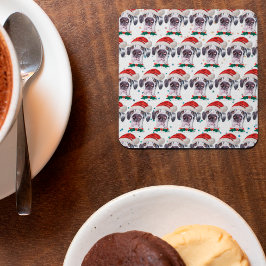 Porta-copo De Papel Quadrado Ótima Estrelas de Natal de Raça de Cachorro