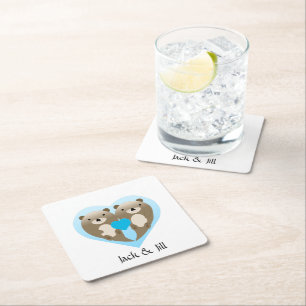 Porta-copo De Papel Quadrado Otter Love