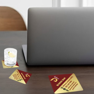 Porta-copo De Papel Quadrado Ouro de logotipo de negócios com código QR minimal
