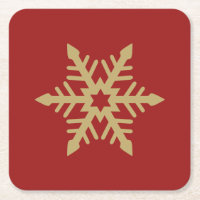 Ouro do design do floco de neve no vermelho