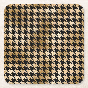 Porta-copo De Papel Quadrado Ouro metálico fere dente, padrão de moda.