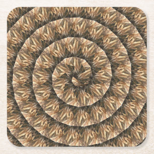 Porta-copo De Papel Quadrado Ouvidos De Trigo Num Padrão De Trigo Espiral,