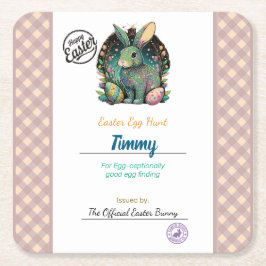 Porta-copo De Papel Quadrado Óvela Personalizada de Páscoa Infantil