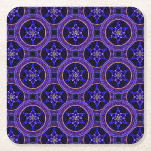 Porta-copo De Papel Quadrado Padrão Abstrato Floral Moderno Boho Elegante #505