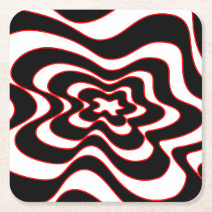 Porta-copo De Papel Quadrado padrão abstrato - vermelho