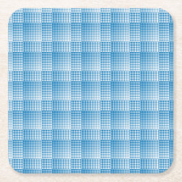 Porta-copo De Papel Quadrado Padrão Abstrato Xadrez Branco Azul