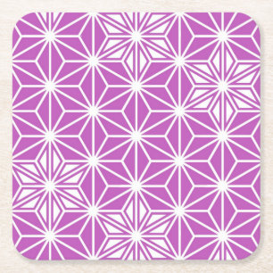 Porta-copo De Papel Quadrado Padrão Asanoha japonês - orquídea