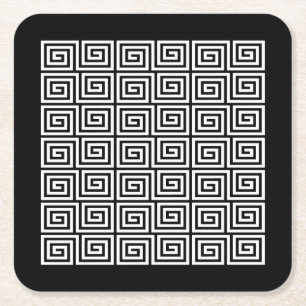 Porta-copo De Papel Quadrado Padrão chave grego