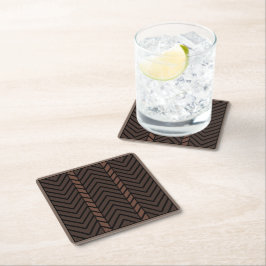 Porta-copo De Papel Quadrado Padrão Chevron Marrom