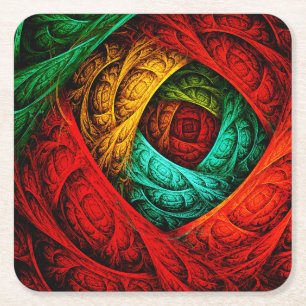 Porta-copo De Papel Quadrado Padrão Colorido de Arte Moderna Abstrato artística