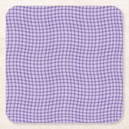 Porta-copo De Papel Quadrado Padrão contínuo xadrez roxo em quadros