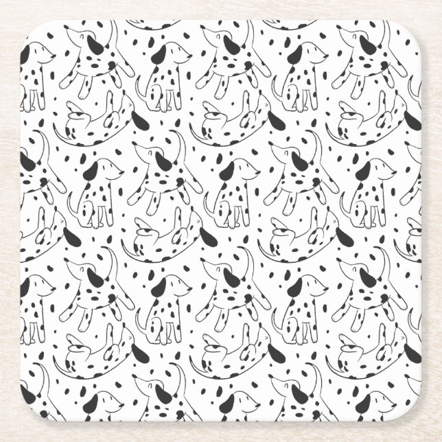 Porta-copo De Papel Quadrado Padrão Dalmático (Frente)