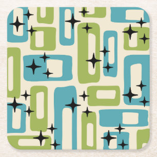 Porta-copo De Papel Quadrado Padrão de Abstrato de Moderno do meio século