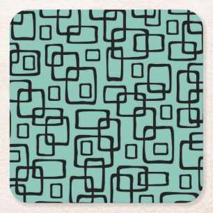 Porta-copo De Papel Quadrado Padrão de Abstrato Moderno do Meio século Retroati