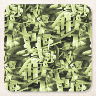 Porta-copo De Papel Quadrado Padrão de Aquarela em Contemporâneo de Abstrato Ve