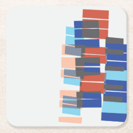 Porta-copo De Papel Quadrado Padrão de Arte Moderna de Meio século Colorido