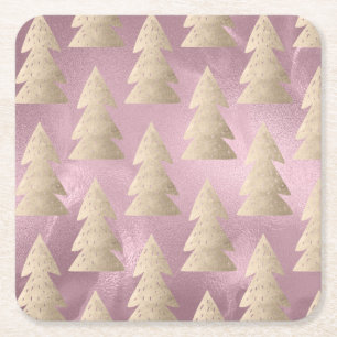 Porta-copo De Papel Quadrado Padrão de árvore de Natal elegante e moderno