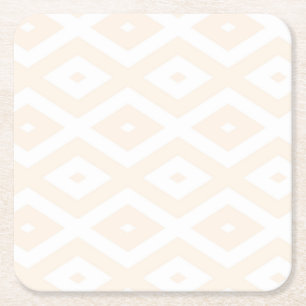 Porta-copo De Papel Quadrado Padrão de bege e de diamante branco