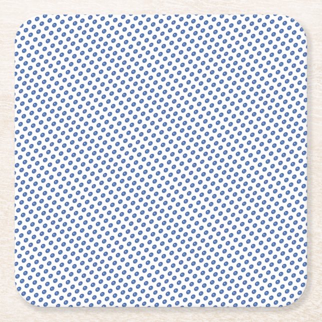 Porta-copo De Papel Quadrado Padrão de Bolas de Vidro Azul (Frente)