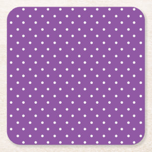 Porta-copo De Papel Quadrado Padrão de bolinhas roxo sem emenda no fundo