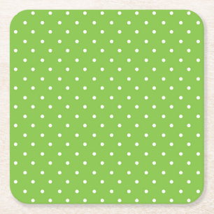 Porta-copo De Papel Quadrado Padrão de bolinhas verde lima brilhante contínuo