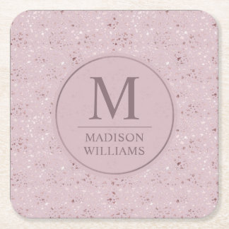 Porta-copo De Papel Quadrado Padrão de Brilho Dourado Rosa Pastel Bege Macio Pe