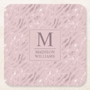 Porta-copo De Papel Quadrado Padrão de Brilho Dourado Rosa Pastel Bege Macio Pe