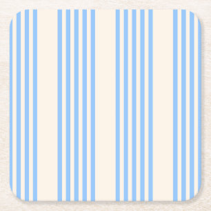 Porta-copo De Papel Quadrado Padrão de cinco faixas azul e bege