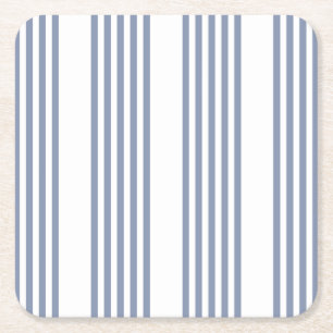 Porta-copo De Papel Quadrado Padrão de cinco faixas de cinza azul e branco