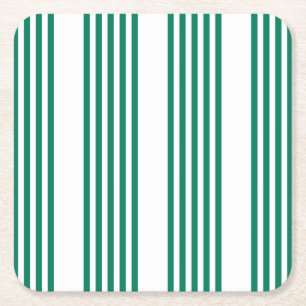 Porta-copo De Papel Quadrado Padrão de cinco faixas verde e branco da floresta