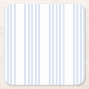 Porta-copo De Papel Quadrado Padrão de cinco listras azul-claro e branco