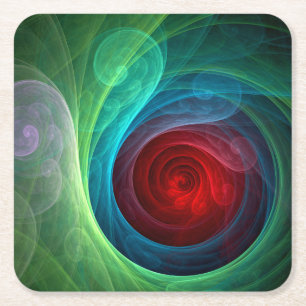 Porta-copo De Papel Quadrado Padrão de cor de Abstrato de arte flexível de temp