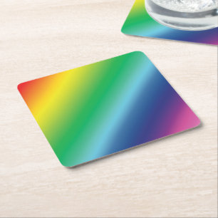 Porta-copo De Papel Quadrado Padrão de cores arco-íris lgbtq lgbt
