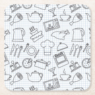 Porta-copo De Papel Quadrado Padrão de cozinha 4