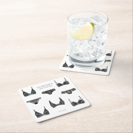 Porta-copo De Papel Quadrado Padrão de Cueca para Chá de Lingerie de Noiva