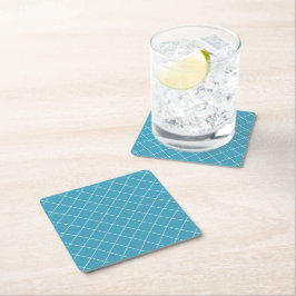 Porta-copo De Papel Quadrado Padrão de Diamante Aqua