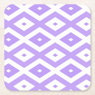Porta-copo De Papel Quadrado Padrão de diamante roxo e branco