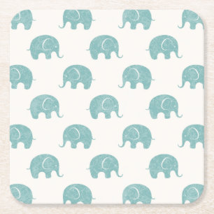 Porta-copo De Papel Quadrado Padrão de elefante de cor lacrimogênea